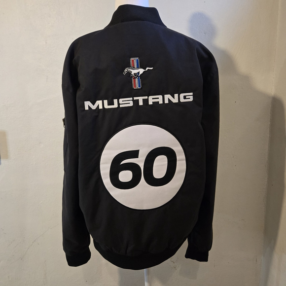 Black 60th Anniversary Mustang Bomber Jacket Size M - Picture 2 of 5